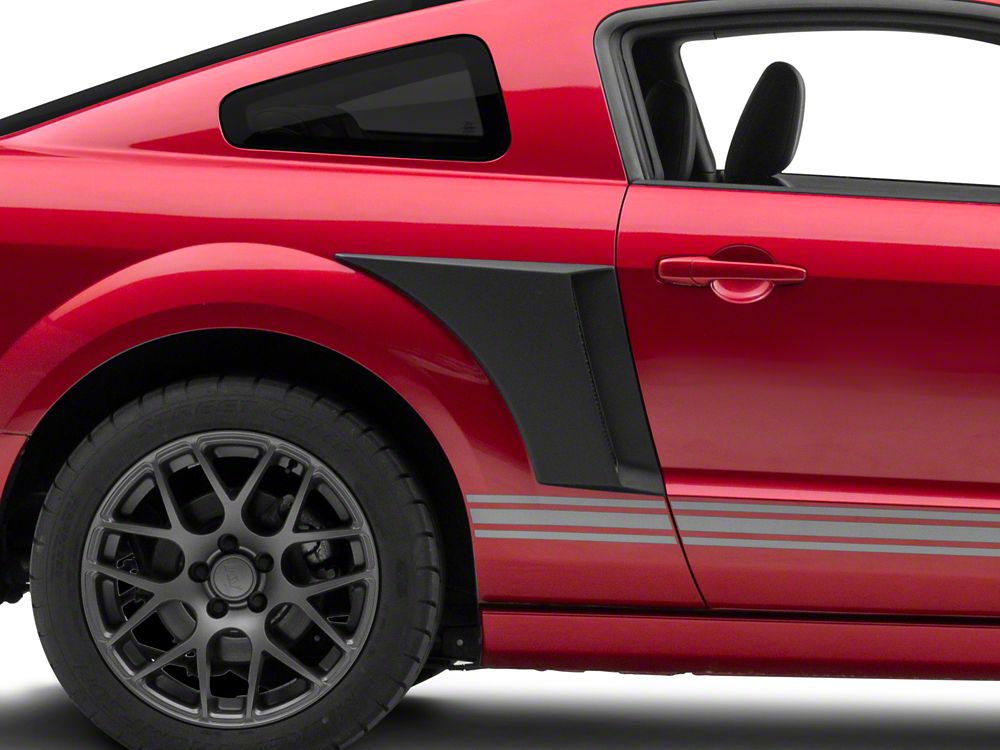 MMD Side Scoops; Satin Black (05-09 Mustang)