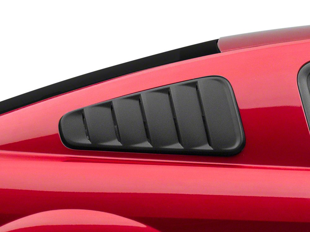 MMD Classic Quarter Window Louvers; Satin Black (05-09 Mustang Coupe)