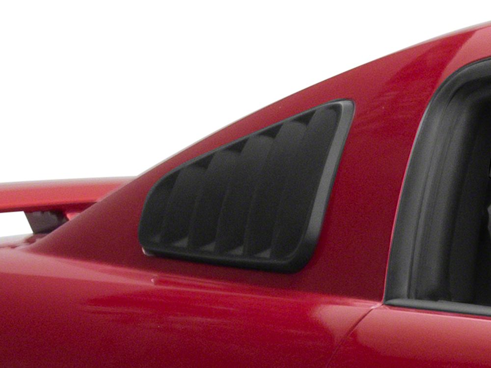 MMD Classic Quarter Window Louvers; Satin Black (05-09 Mustang Coupe)