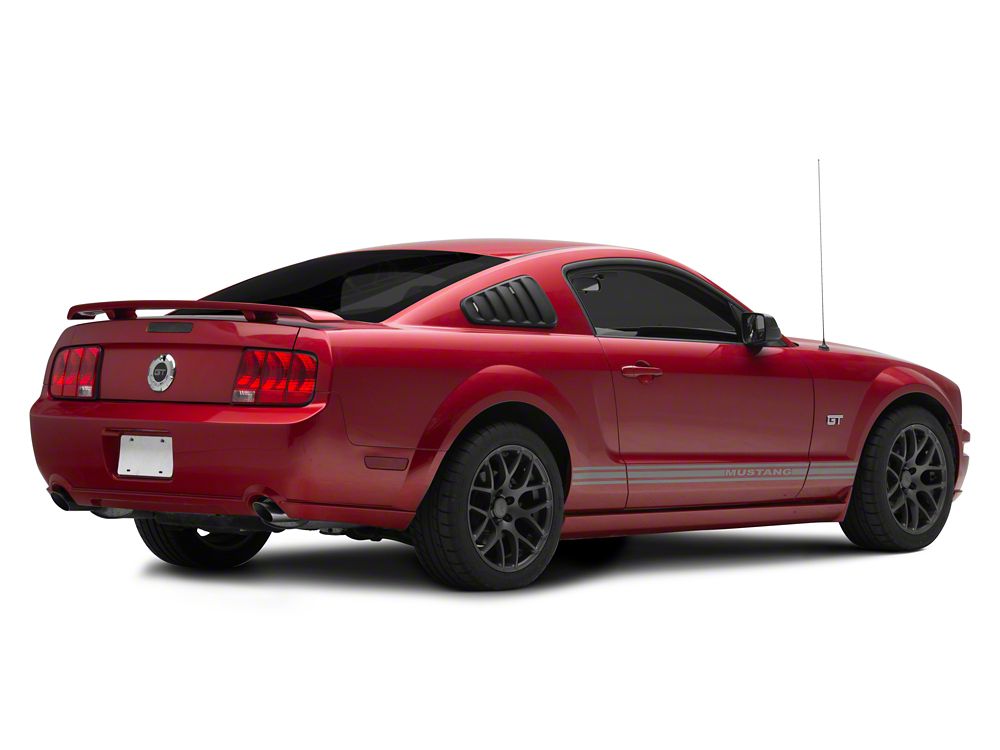 MMD Classic Quarter Window Louvers; Satin Black (05-09 Mustang Coupe)