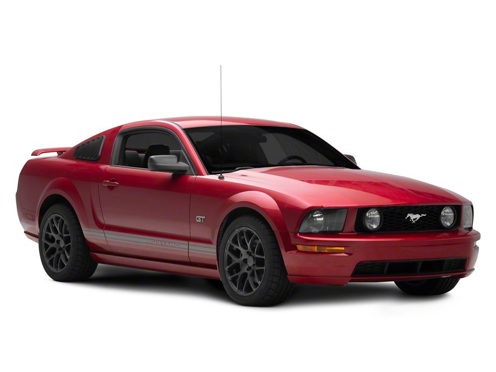 MMD Classic Quarter Window Louvers; Satin Black (05-09 Mustang Coupe)