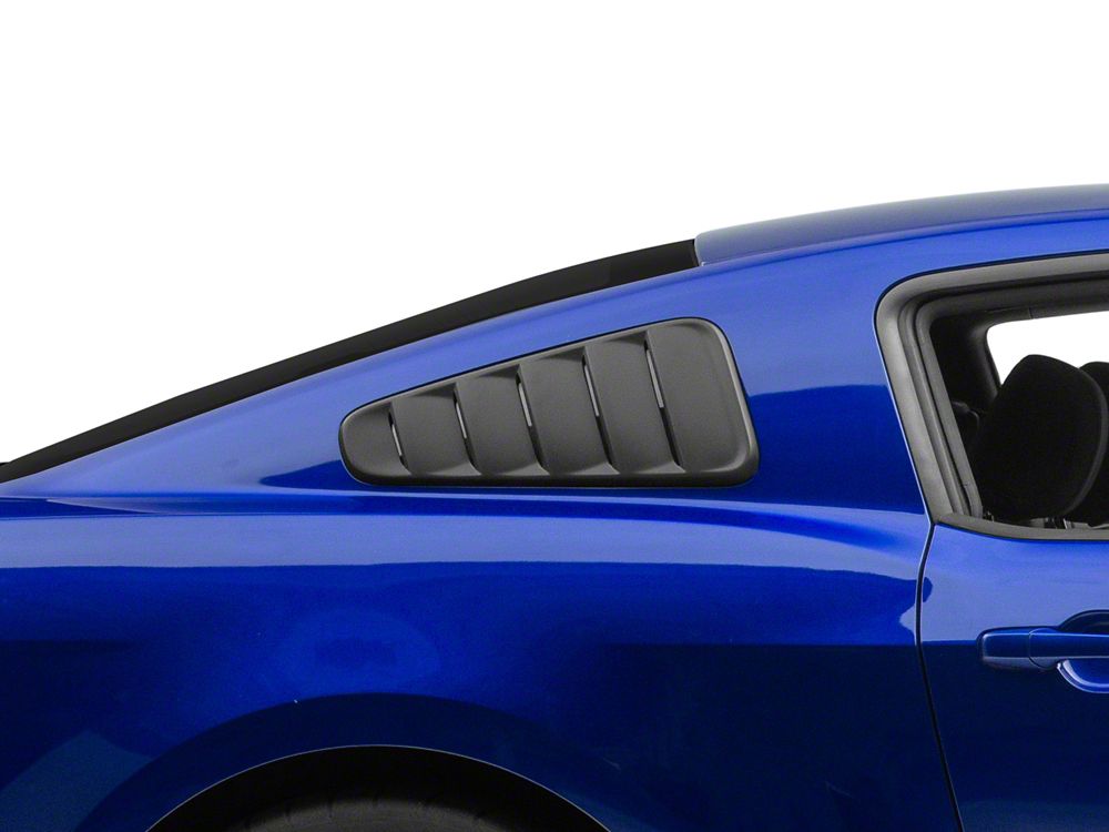 MMD Classic Quarter Window Louvers; Satin Black (10-14 Mustang Coupe)