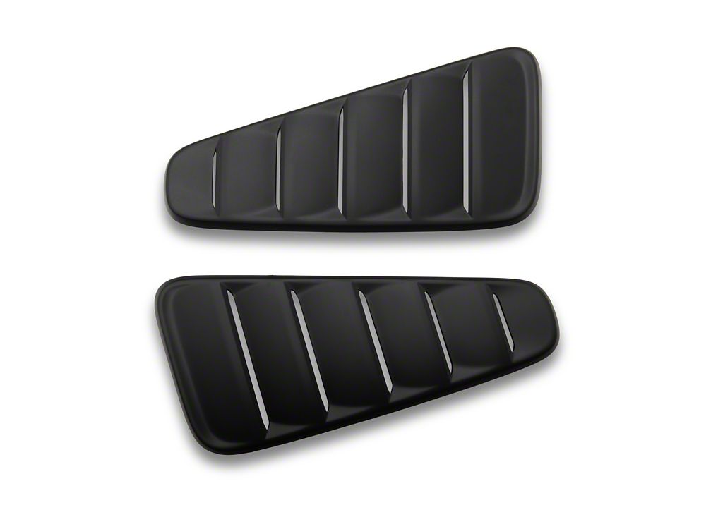 MMD Classic Quarter Window Louvers; Satin Black (10-14 Mustang Coupe)