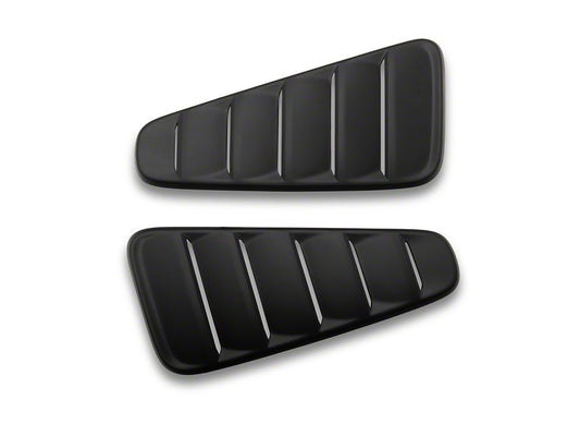 MMD Classic Quarter Window Louvers; Satin Black (10-14 Mustang Coupe)