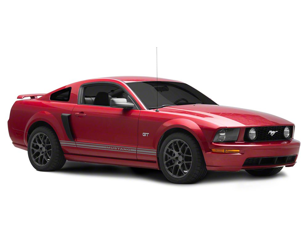 MMD Side Scoops; Satin Black (05-09 Mustang)