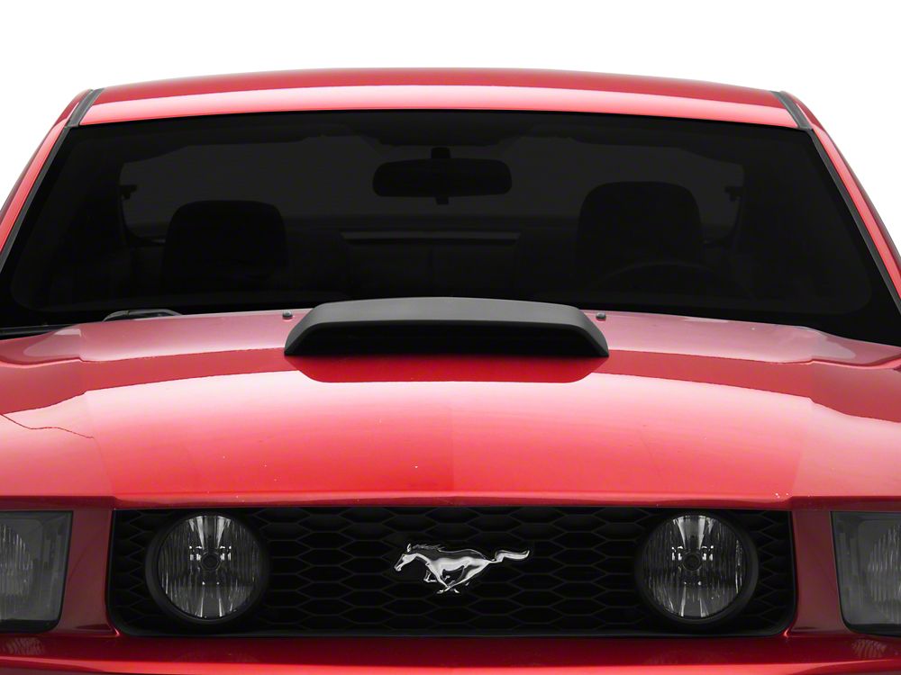 MMD Hood Scoop; Satin Black (05-09 Mustang GT, V6)