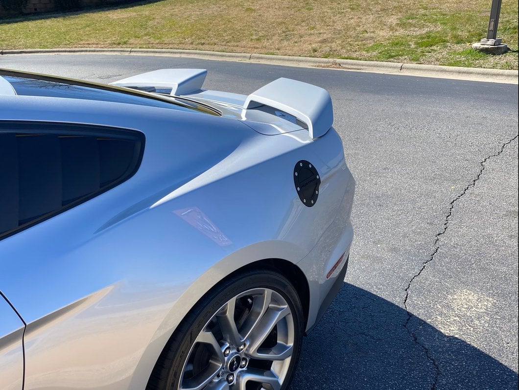 MMD by FOOSE Split Rear Spoiler; Unpainted (15-23 Mustang Fastback)