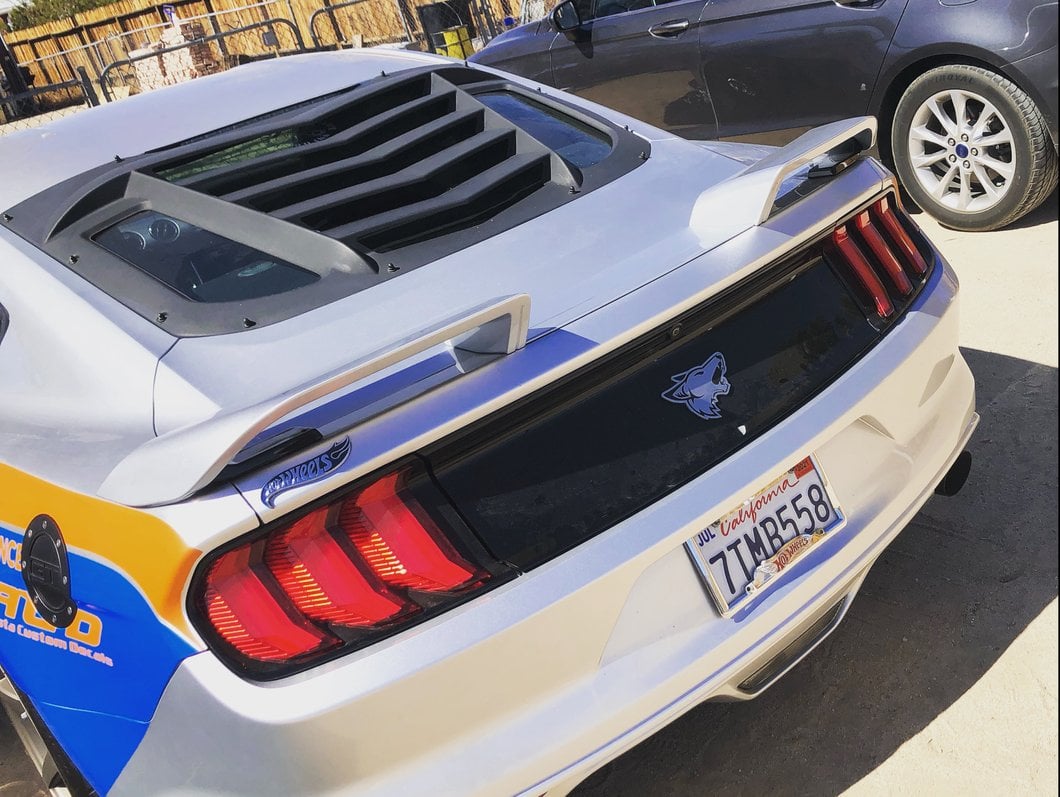 MMD by FOOSE Split Rear Spoiler; Unpainted (15-23 Mustang Fastback)