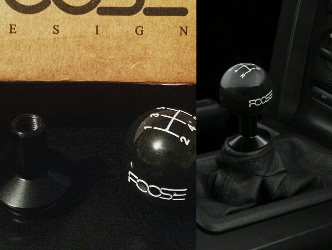 MMD by FOOSE Retro Style 5-Speed Shift Knob with FOOSE Logo; Black (05-10 Mustang GT, V6)