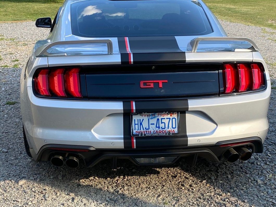 MMD by FOOSE Split Rear Spoiler; Unpainted (15-23 Mustang Fastback)