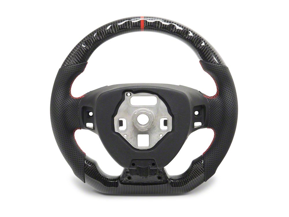 MMD GTC Steering Wheel; Carbon with Red Stripe (16-24 Camaro)