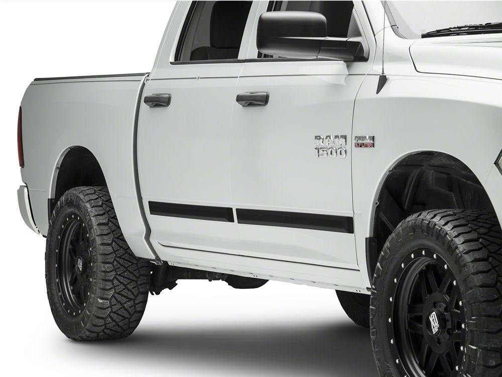 MMD Rugged Look Body Side Moldings; Matte Black (09-18 RAM 1500 Crew Cab)