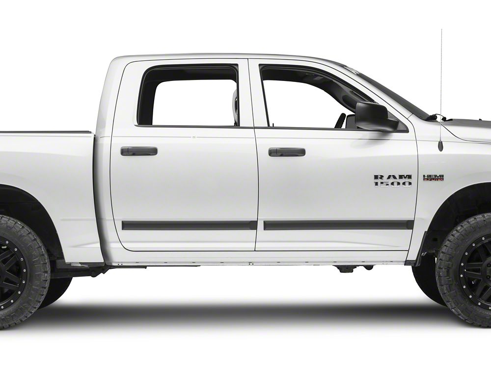 MMD Rugged Look Body Side Moldings; Matte Black (09-18 RAM 1500 Crew Cab)