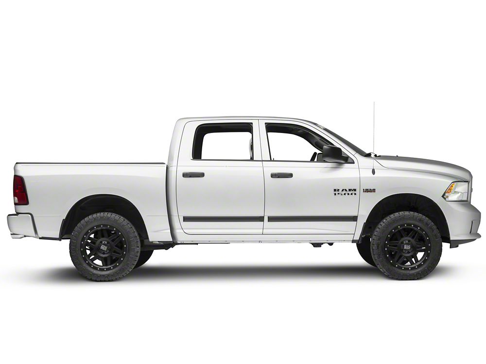 MMD Rugged Look Body Side Moldings; Matte Black (09-18 RAM 1500 Crew Cab)