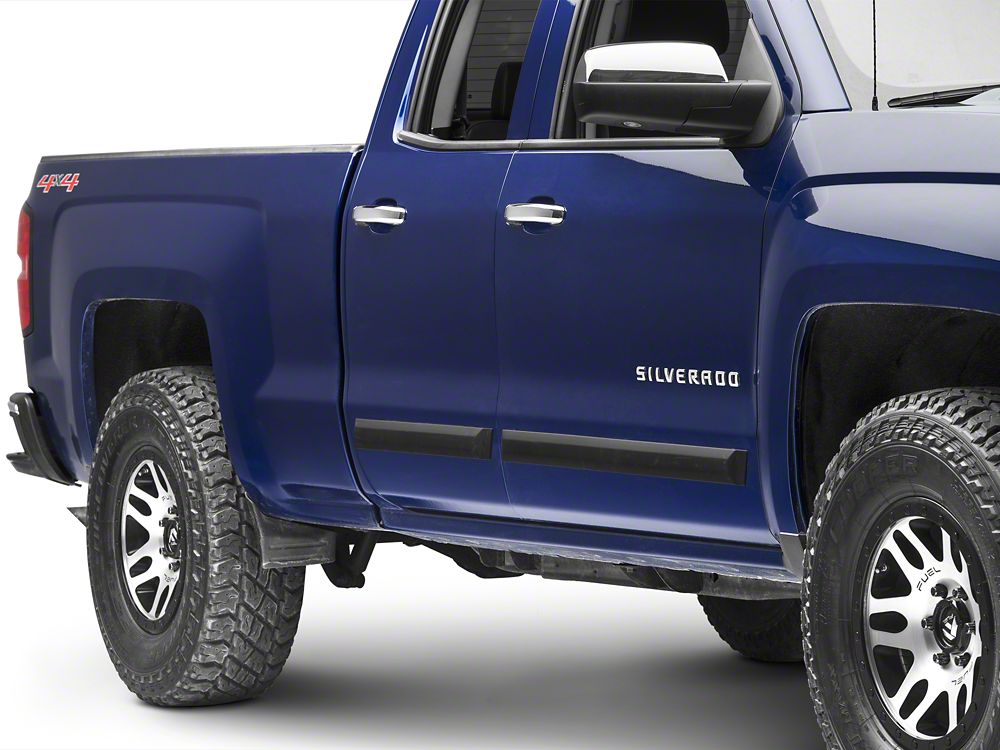 MMD Rugged Look Body Side Moldings; Matte Black (14-18 Silverado 1500 Double Cab, Crew Cab)