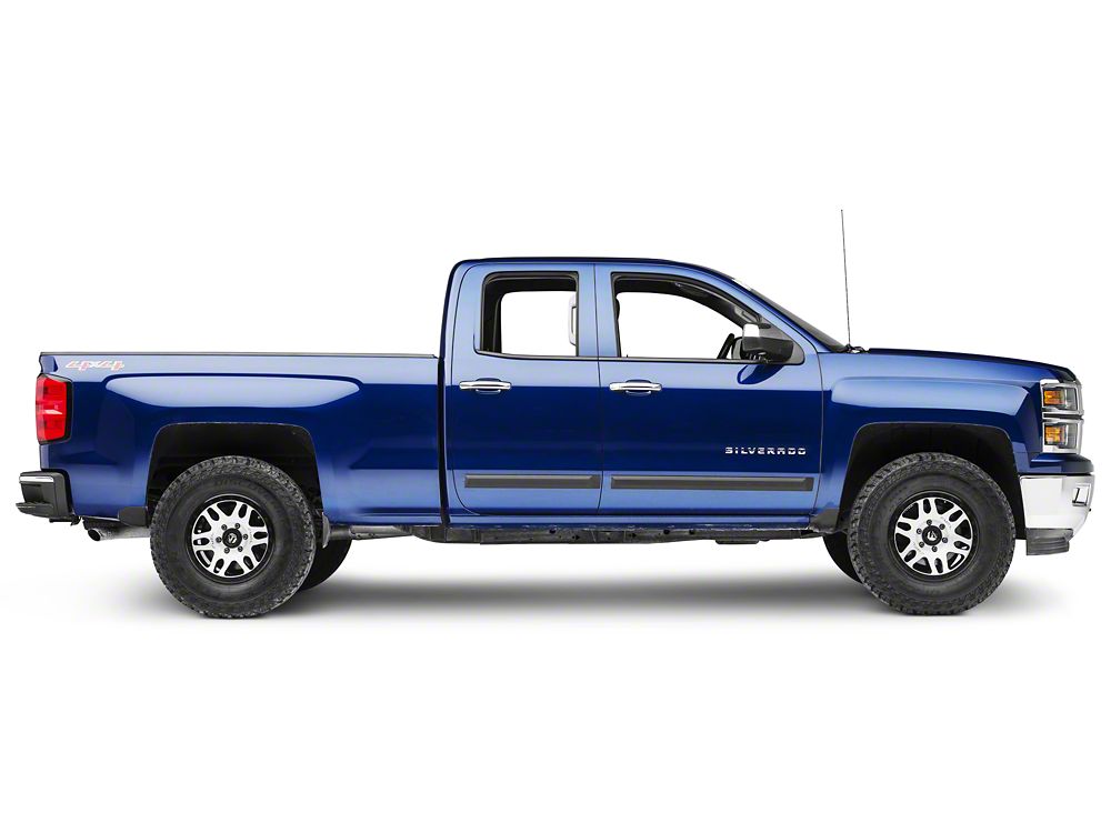 MMD Rugged Look Body Side Moldings; Matte Black (14-18 Silverado 1500 Double Cab, Crew Cab)