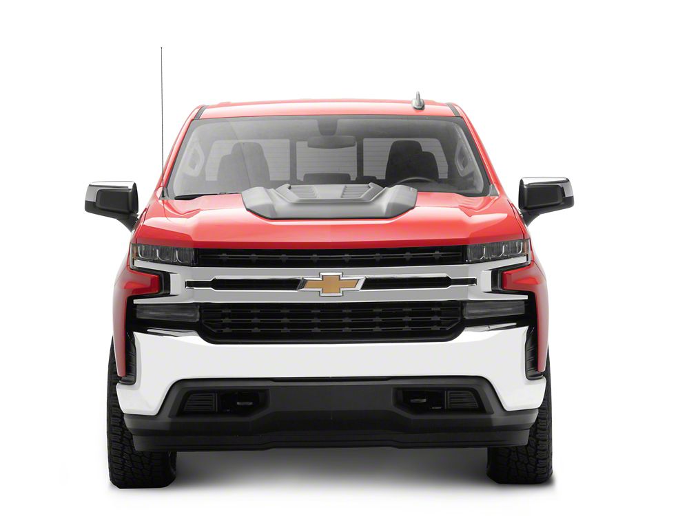 MMD Hood Scoop; Satin Black (19-21 Silverado 1500; 2022 Silverado 1500 LTD)