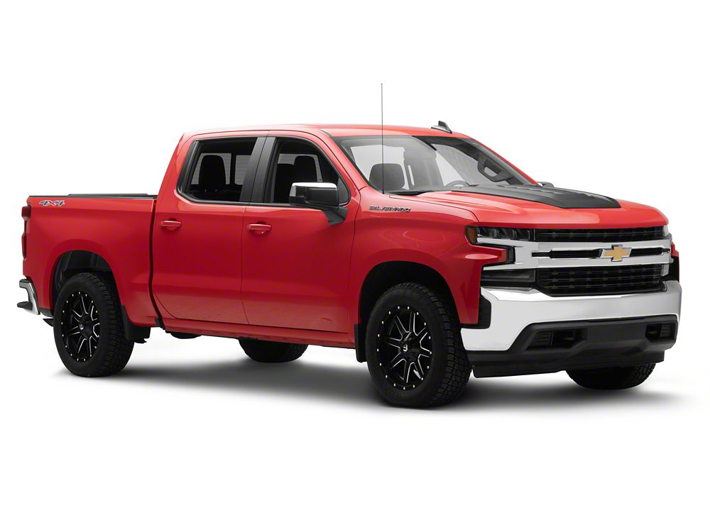 MMD Hood Scoop; Satin Black (19-21 Silverado 1500; 2022 Silverado 1500 LTD)