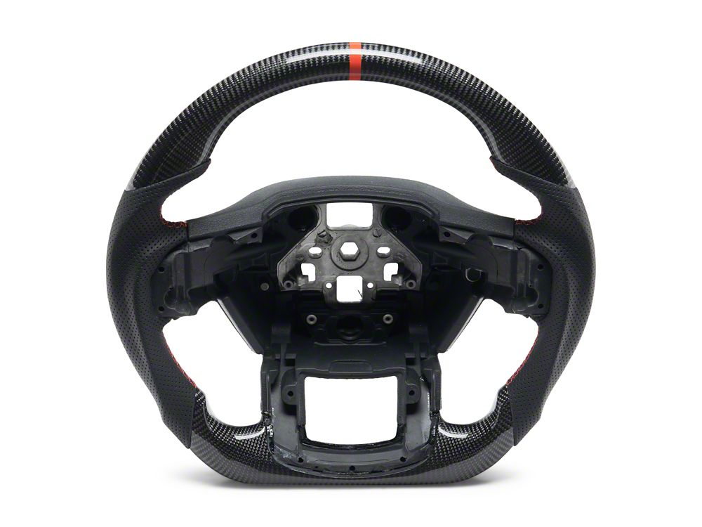MMD GTC Steering Wheel; Carbon with Red Stripe (15-20 F-150 w/o Heated Steering Wheel, Excluding Raptor)