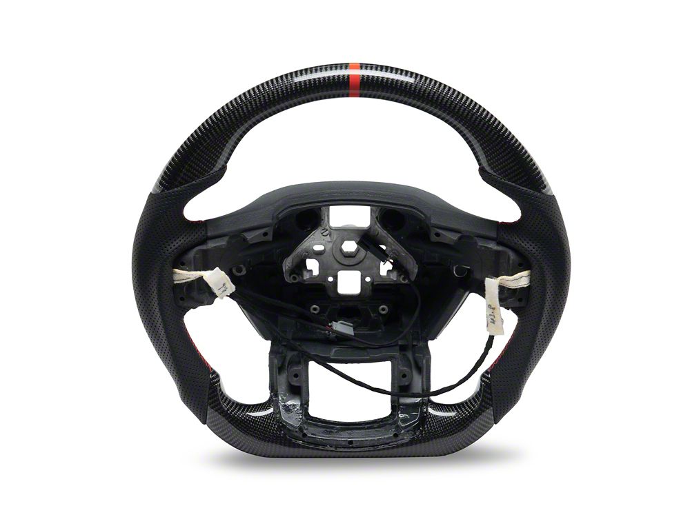 MMD GTC Steering Wheel; Carbon with Red Stripe (15-20 F-150 w/ Heated Steering Wheel, Excluding Raptor)