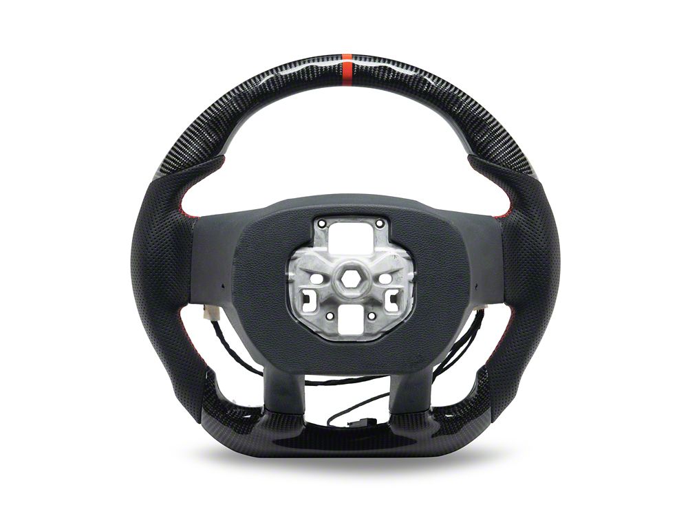 MMD GTC Steering Wheel; Carbon with Red Stripe (15-20 F-150 w/ Heated Steering Wheel, Excluding Raptor)