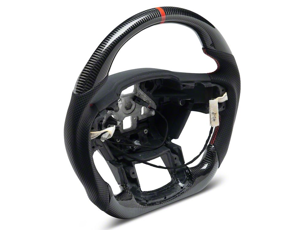 MMD GTC Steering Wheel; Carbon with Red Stripe (15-20 F-150 w/ Heated Steering Wheel, Excluding Raptor)