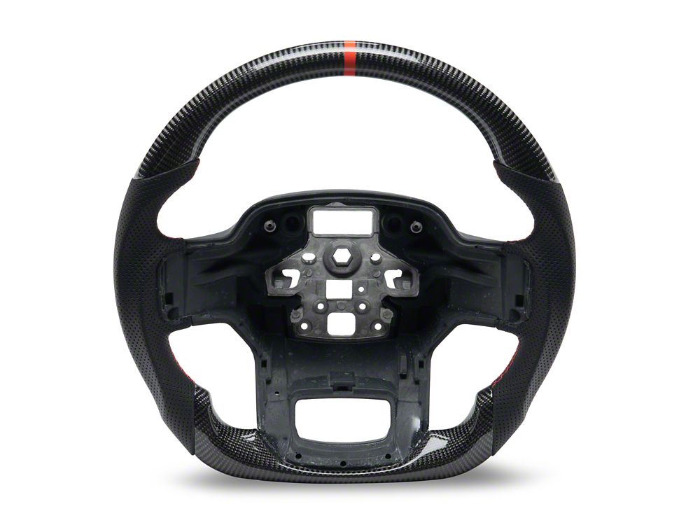 MMD GTC Steering Wheel; Carbon with Red Stripe (21-25 F-150 w/o Heated Steering Wheel, Excluding Raptor)
