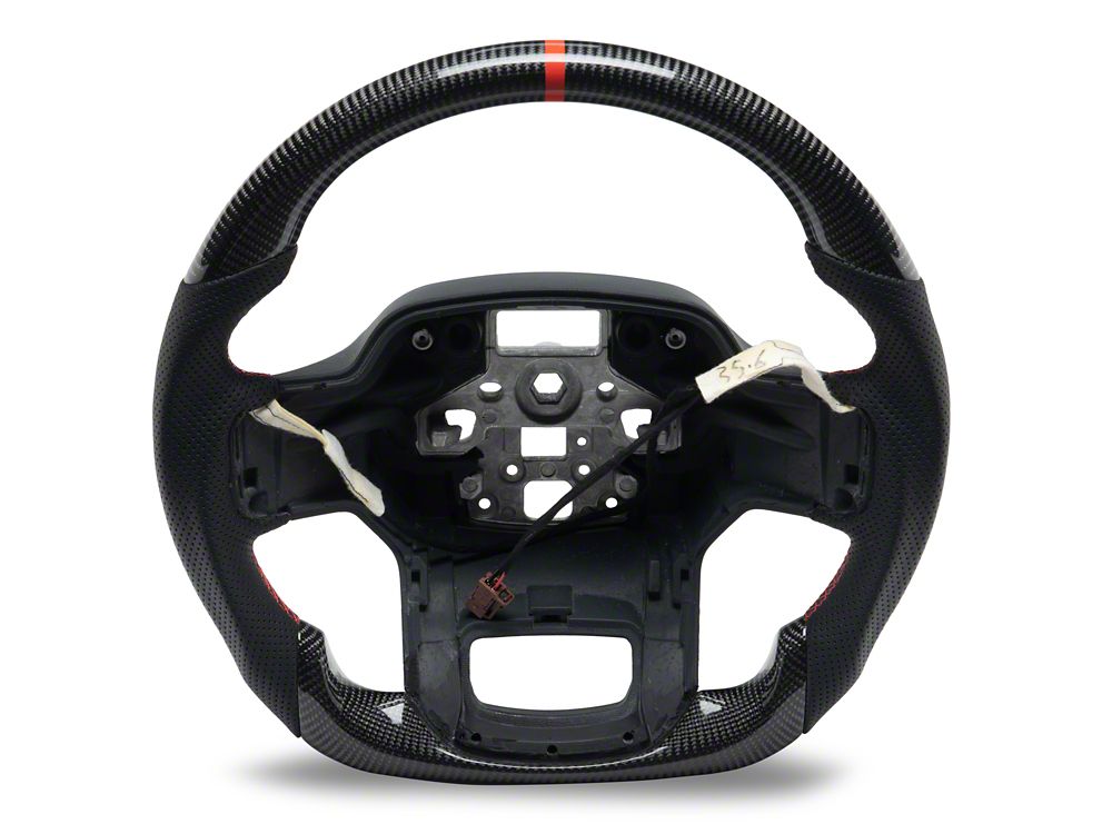 MMD GTC Steering Wheel; Carbon with Red Stripe (21-25 F-150 w/ Heated Steering Wheel, Excluding Raptor)