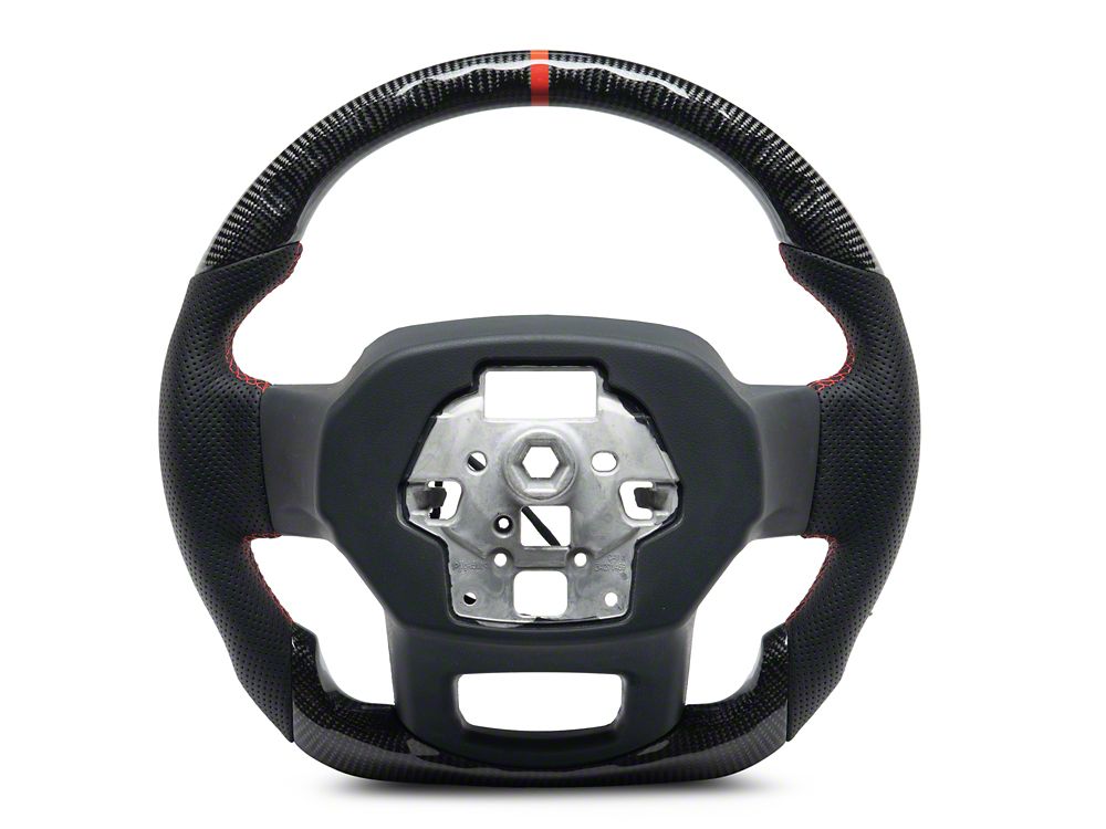 MMD GTC Steering Wheel; Carbon with Red Stripe (21-25 F-150 w/ Heated Steering Wheel, Excluding Raptor)