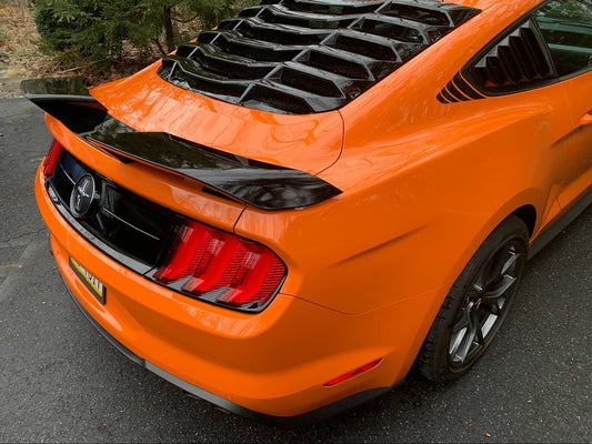 MMD by FOOSE Split Rear Spoiler; Shadow Black (15-23 Mustang Fastback)
