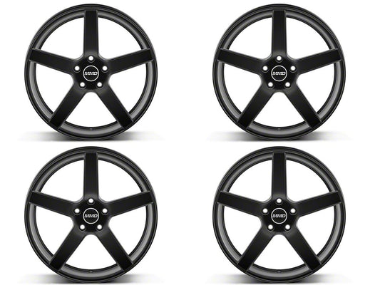 Staggered MMD 551C Matte Black 4-Wheel Kit; 20x8.5/20x10; 35mm Offset (10-14 Mustang)