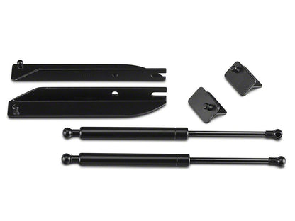 MMD Bolt On Hood Strut Kit; Black (10-14 Mustang)