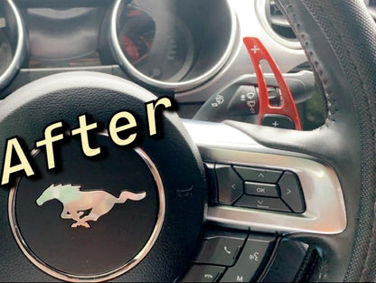 MMD Paddle Shifter Extensions; Silver (15-23 Mustang GT, EcoBoost, V6)