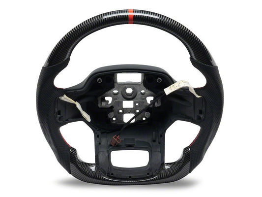 MMD GTC Steering Wheel; Carbon with Red Stripe (21-25 F-150 w/ Heated Steering Wheel, Excluding Raptor)